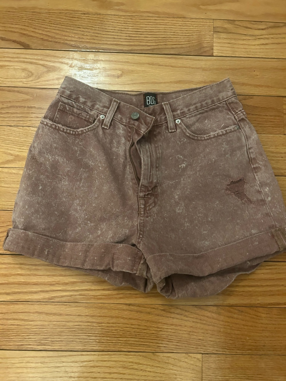 BDG Faded Mauve High-Rise Denim Shorts